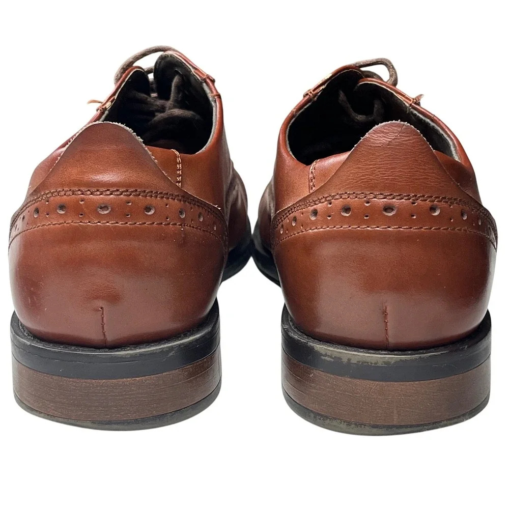 Steve Madden Mens Proctr Oxford Dress Shoes Lot 2 Black Cognac Brown Leather 11